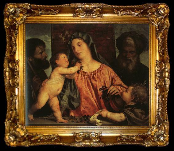 framed   Titian Madonna of the Cherries, ta009-2